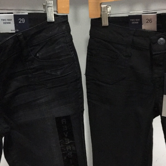 NWT BLEULAB GREAT SUPER STRETCH FIT HORSESHOE BLK JEGGING Reversible Jean - Picture 9 of 12